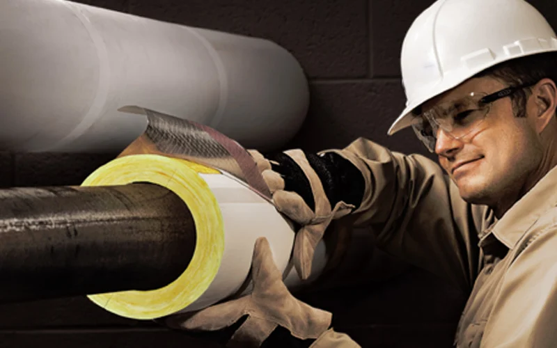 Covering the pipes of the engine room in order not to waste the thermal energy of the building