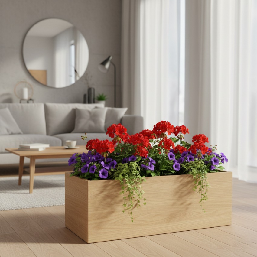 آپارتمان | آرامش | دکوراسیون باکس گلدان چوبی